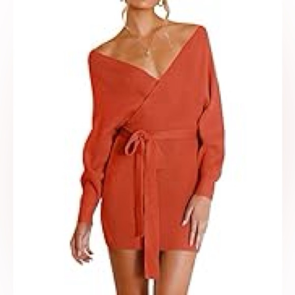 Dresses & Skirts - Rust Orange Wrap Dress